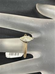 Lady's Diamond Solitaire Ring 1.06 CT. 14K Yellow Gold 2.3g